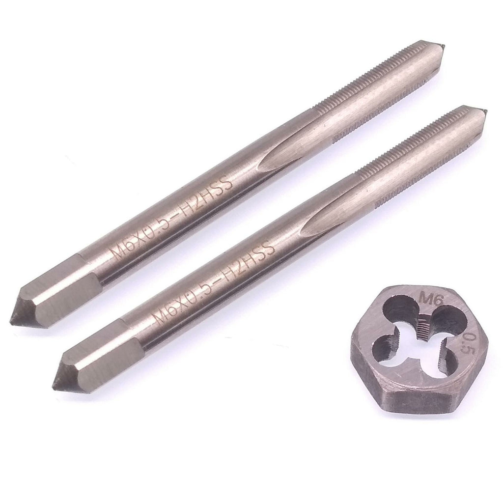 HSS M6 x 0.5mm Taper & Plug Tap & M6x0.5mm Hexagon Die Metric Thread Right Hand