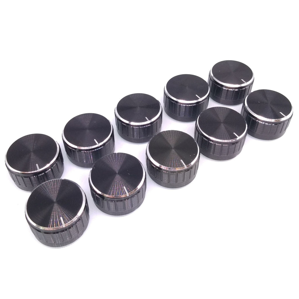 10pcs Black Aluminum Volume Control Knob Amplifier Wheel 30*17mm D-Shaft