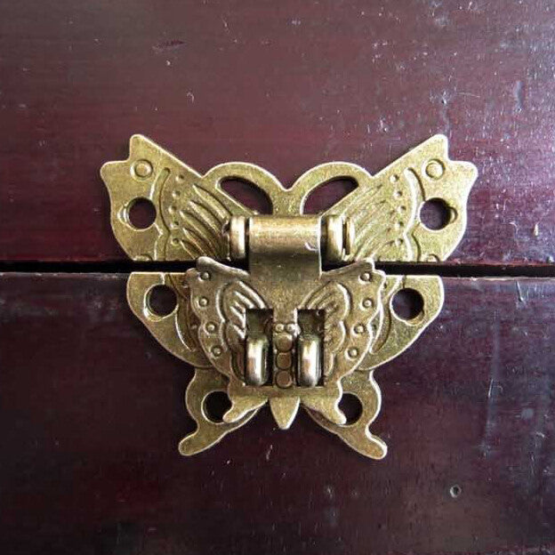 Decorative Jewelry Chest Gift Box Suitcase Case Hasp Latch Toggle Butterfly Lock