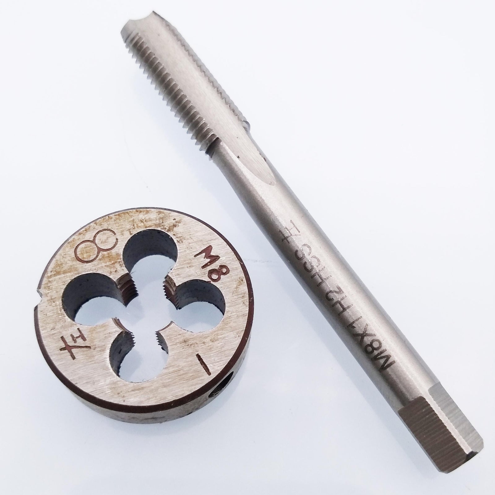 US Stock HSS M8 x 1mm Tap & M8 x 1.0mm Die Metric Thread Left Hand