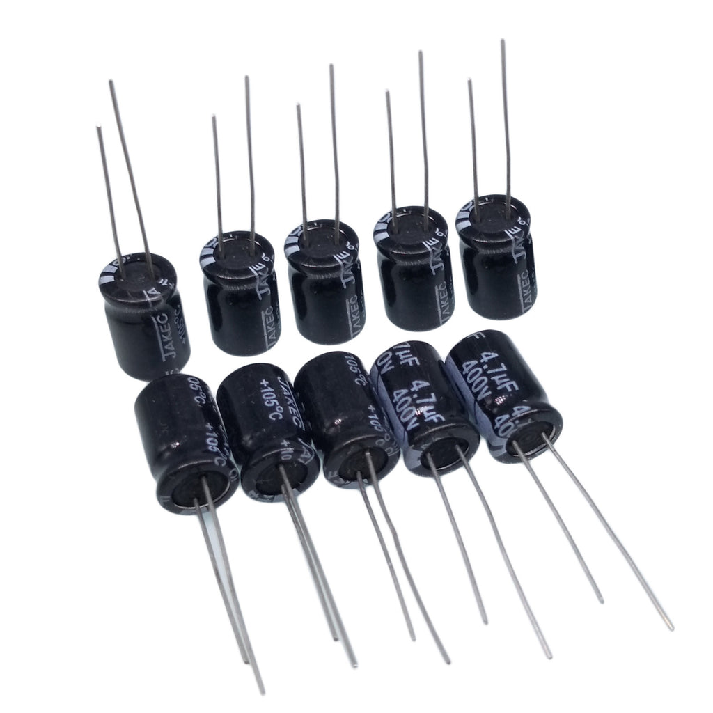 US Stock 50pcs Electrolytic Capacitors 4.7uF 4.7mfd 400V +105℃ Radial 8 x 13mm
