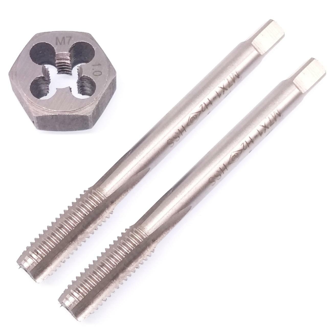 HSS M7 x 1mm Taper & Plug Tap & M7x1mm Hexagon Die Metric Thread Right Hand Set