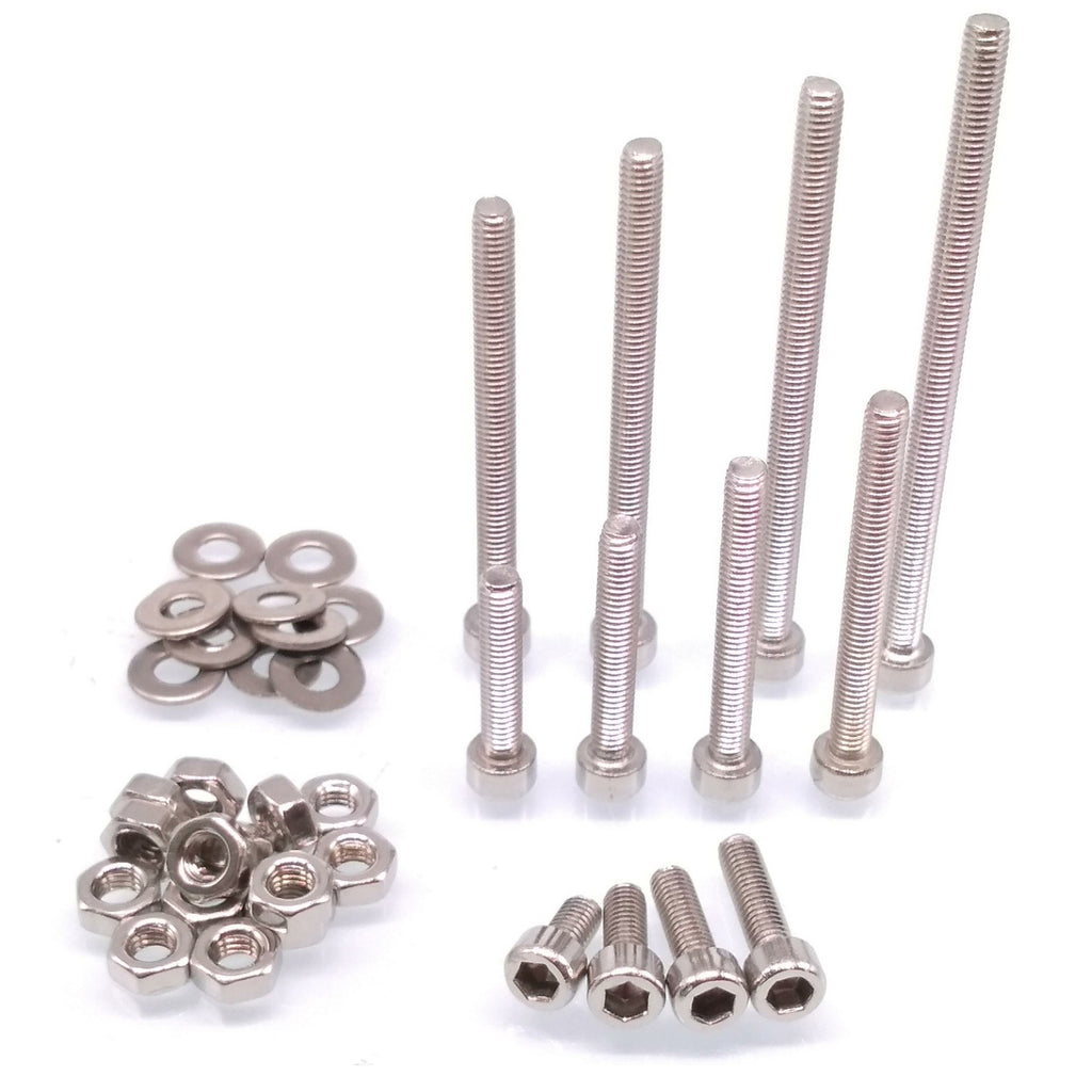 420x M3 Socket Head Cap Screws SS Steel Allen Socket Nuts Washers Assortment Kit