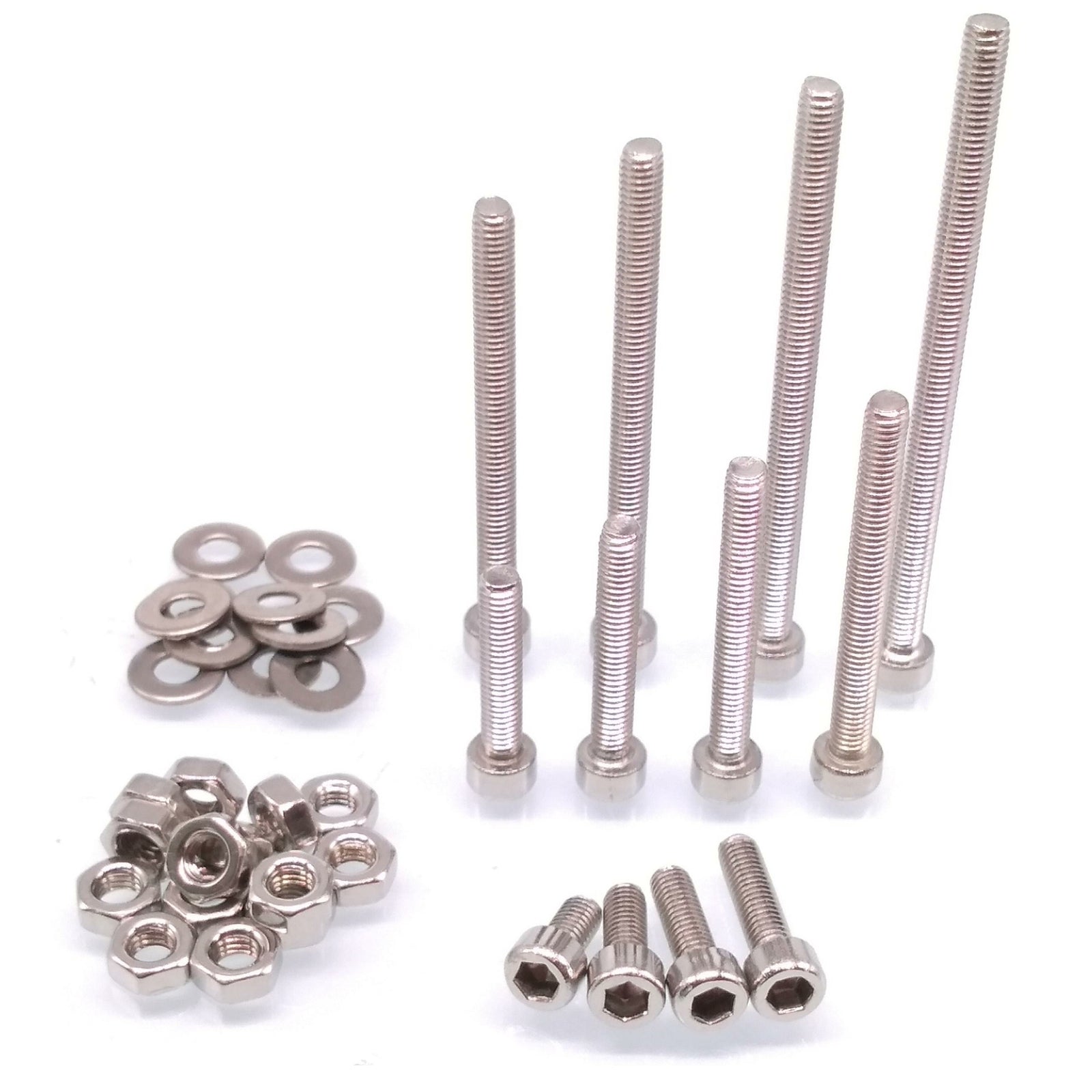 420x M3 Socket Head Cap Screws SS Steel Allen Socket Nuts Washers Assortment Kit