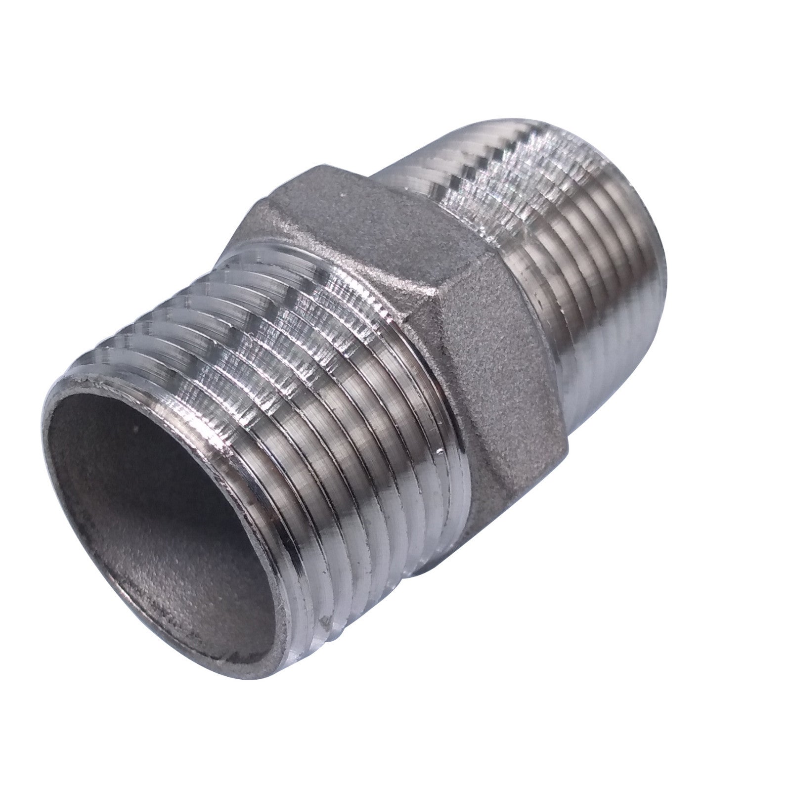 US Stock 2pcs 3/4" Male x 3/4" Male Hex Nipple SS 304 Threaded Pipe Fitting NPT