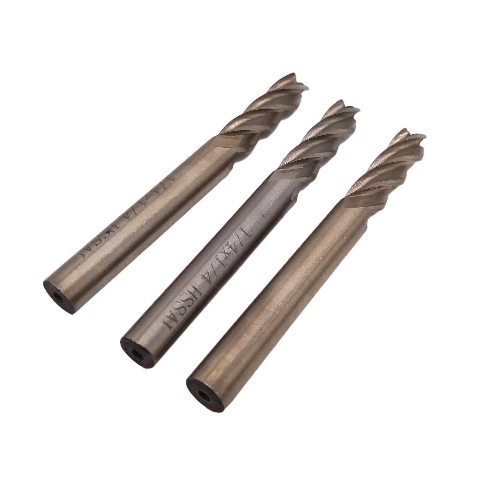 3pcs 1/4 inch Four 4 Flute HSS & Aluminium End Mill Cutter CNC Bit