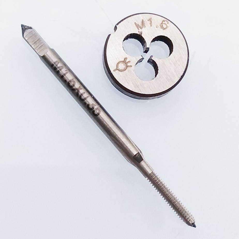 US Stock HSS M1.6 x 0.35mm Tap & M1.6 x 0.35mm Die Metric Thread Right Hand