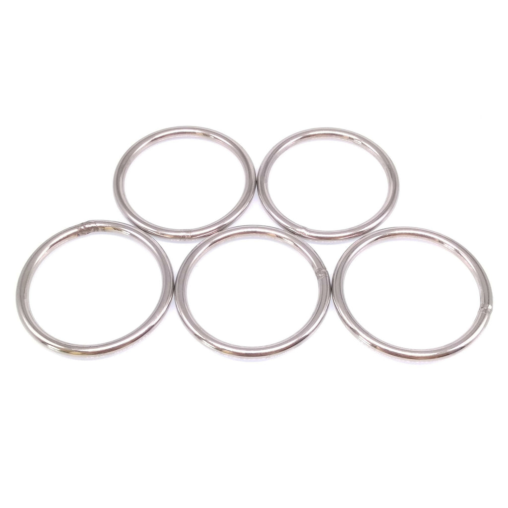 5pcs 304 Stainless Steel Seamless Metal O Ring Welded Round OD 60mm Wire Dia 5
