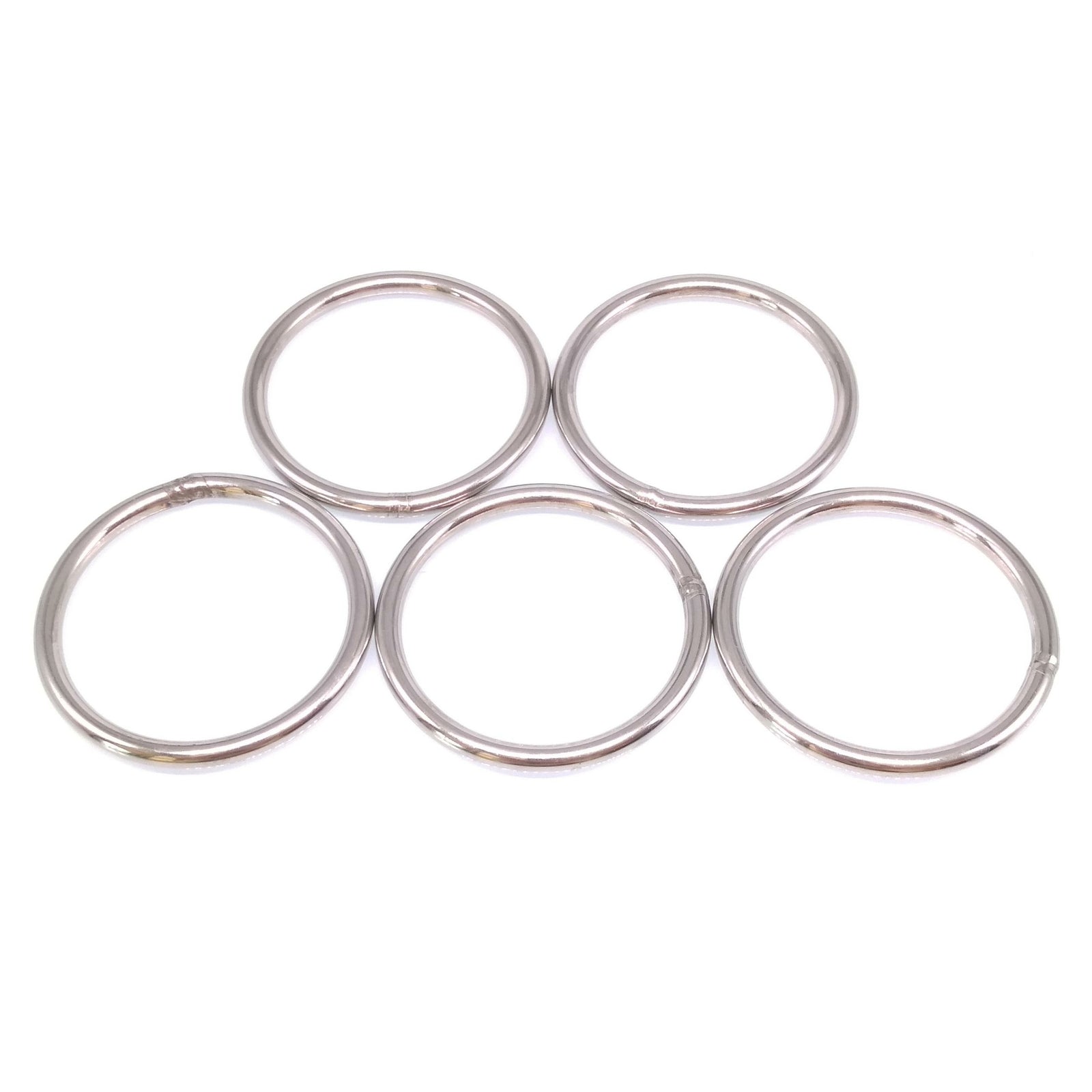 5pcs 304 Stainless Steel Seamless Metal O Ring Welded Round OD 60mm Wire Dia 5