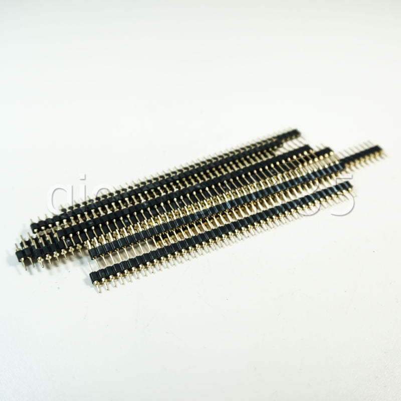 US Stock 10pcs 2.54mm Male 40 Pin Single Row Round Header Strip Gold Plated New