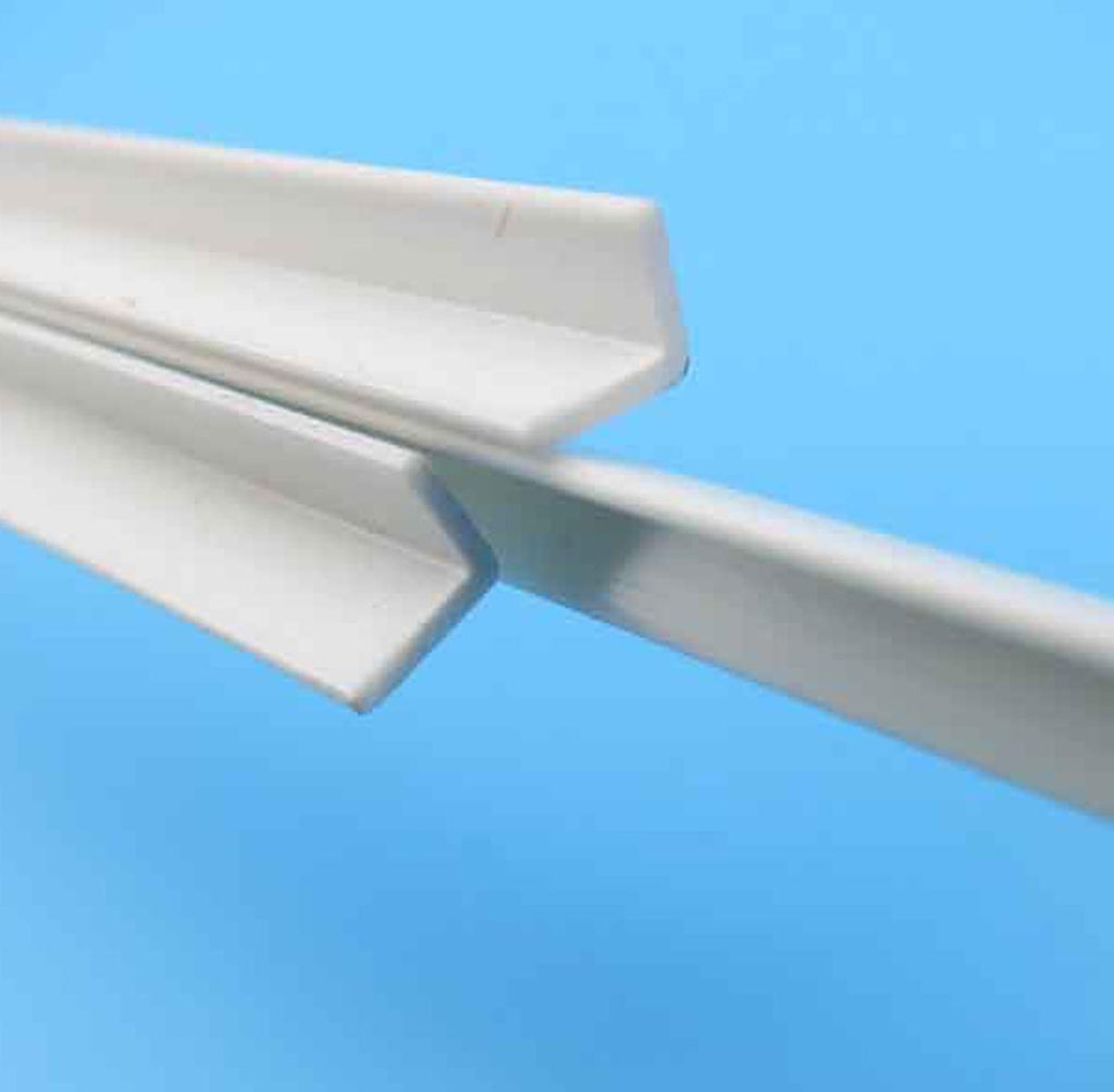 US Stock 20pcs 4 x 4 x 250mm ABS Styrene Plastic L Shape Right Angle Bars White