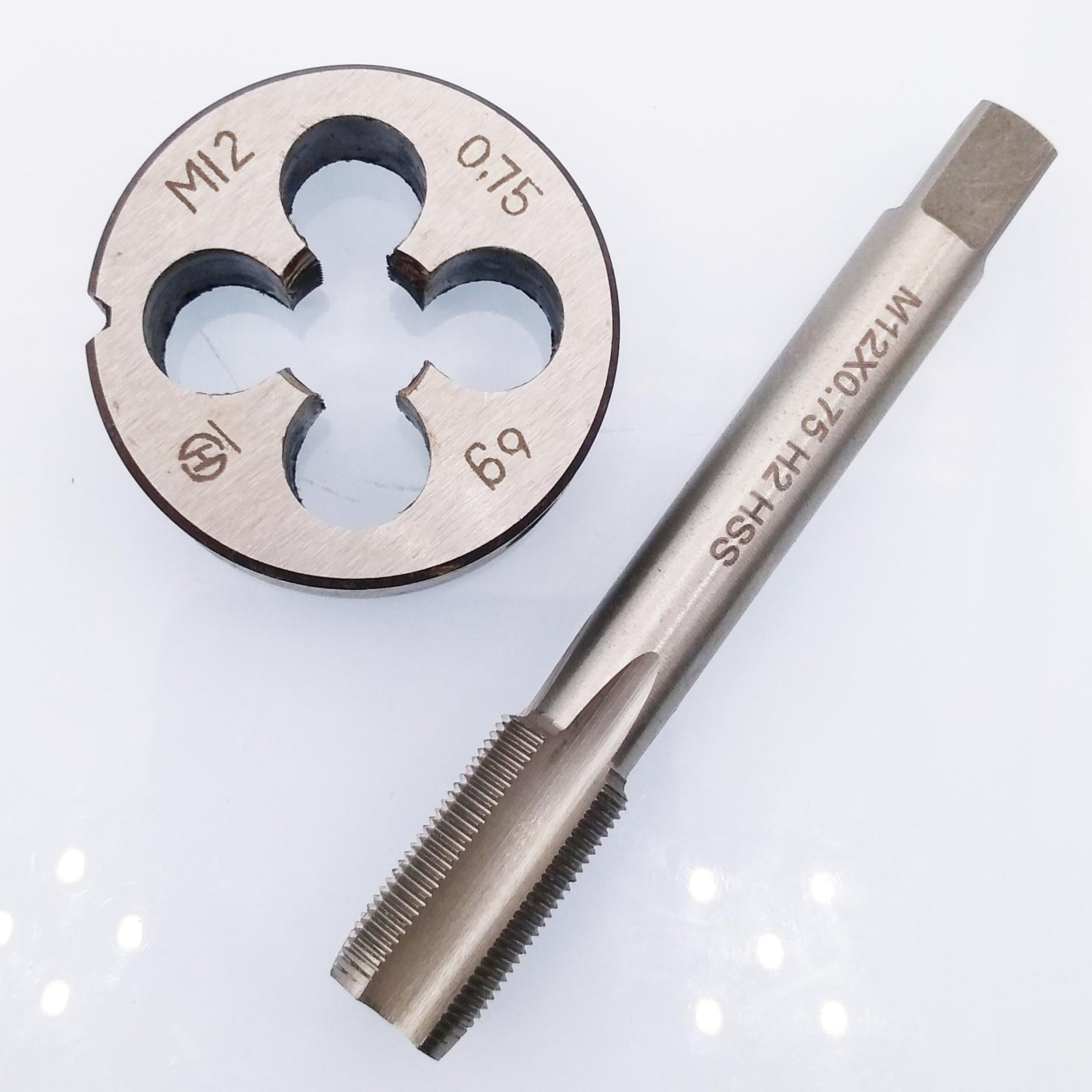 AU Stock HSS M12 x 0.75mm Tap & M12 x 0.75mm Die Metric Thread Right Hand