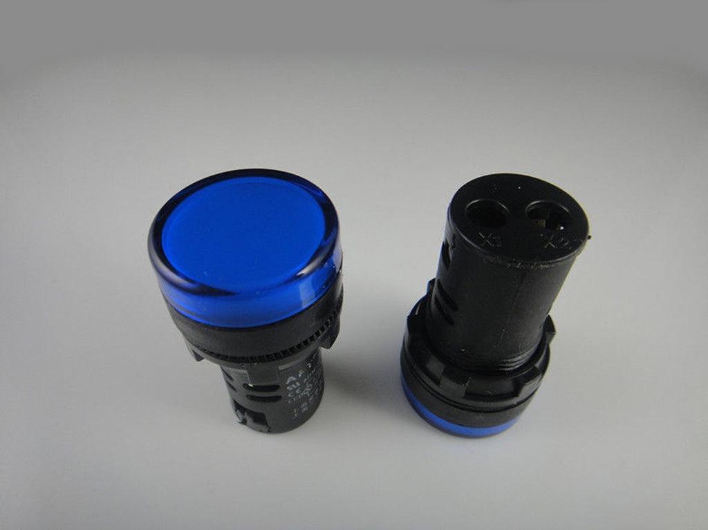 US Stock 5pcs Blue LED Power Indicator Signal Light AC DC 110V 22mm AD16-22DS