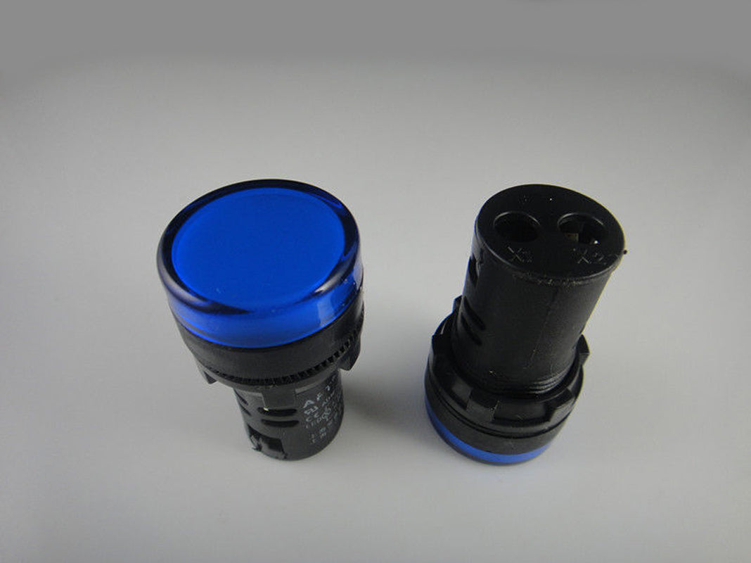 US Stock 5pcs Blue LED Power Indicator Signal Light AC DC 110V 22mm AD16-22DS