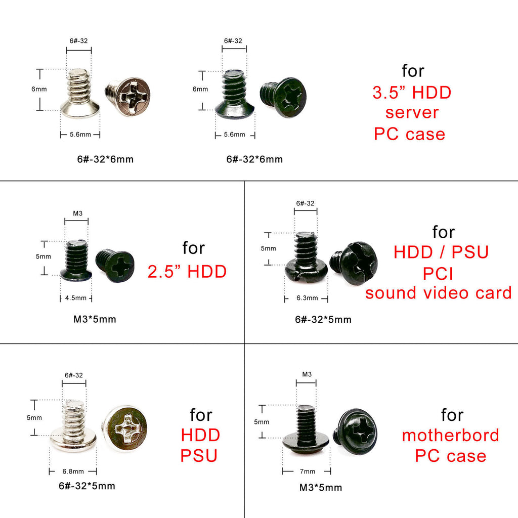 Computer PC Case Hard Disk Fan Motherboard Power Assemble Repair Screw Kit #1