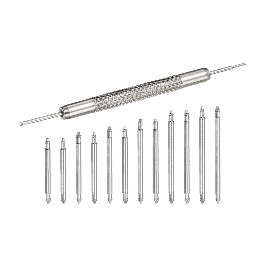 12pcs 18-25mm Watch Band Link Pins with Spring Bar Tool 1.4mm Dia Spring Bar Pin