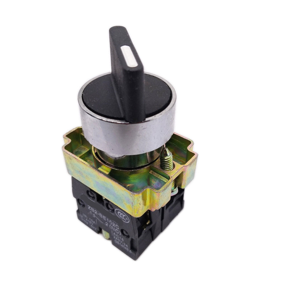 US Stock 2x XB2-BD25C ON-OFF 2-Position 1NO+1NC Latching Rotary Selector Switch
