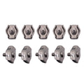 US Stock 10pcs 4mm 304/A2 Stainless Steel Wire Rope Simple Grip Cable Clamp