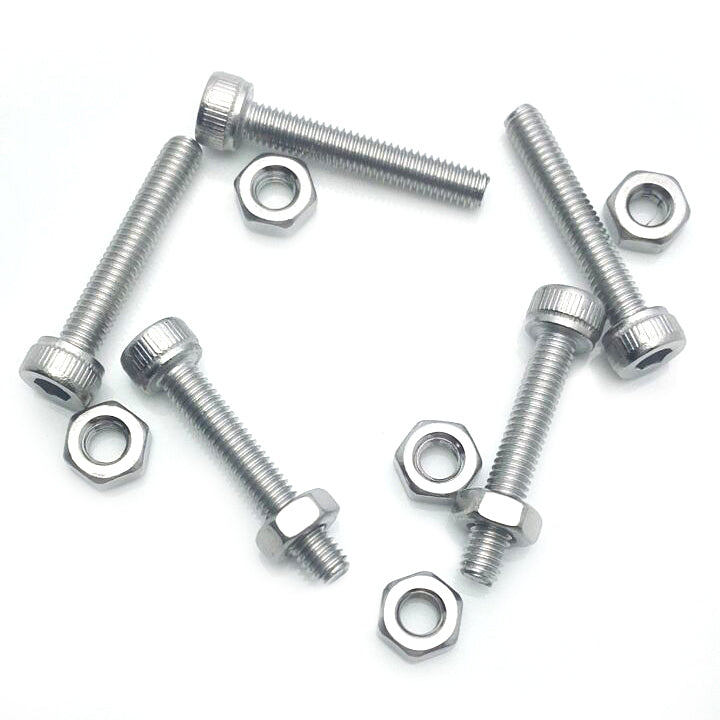 US Stock 50x M3 x 18mm Hex Socket Screw Bolt Knurling DIN912 Stainless Steel Nut