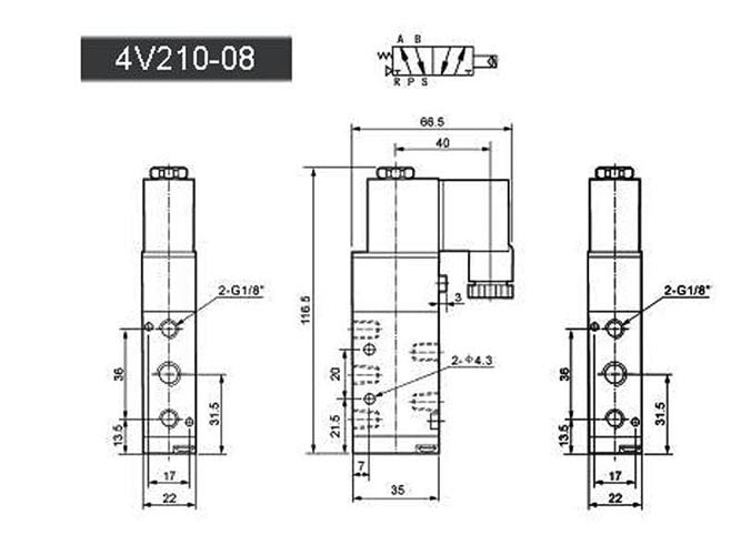 AU Stock DC 24V Pneumatic Electric Solenoid Air Valve 5 Way 2 Position 4V210-08