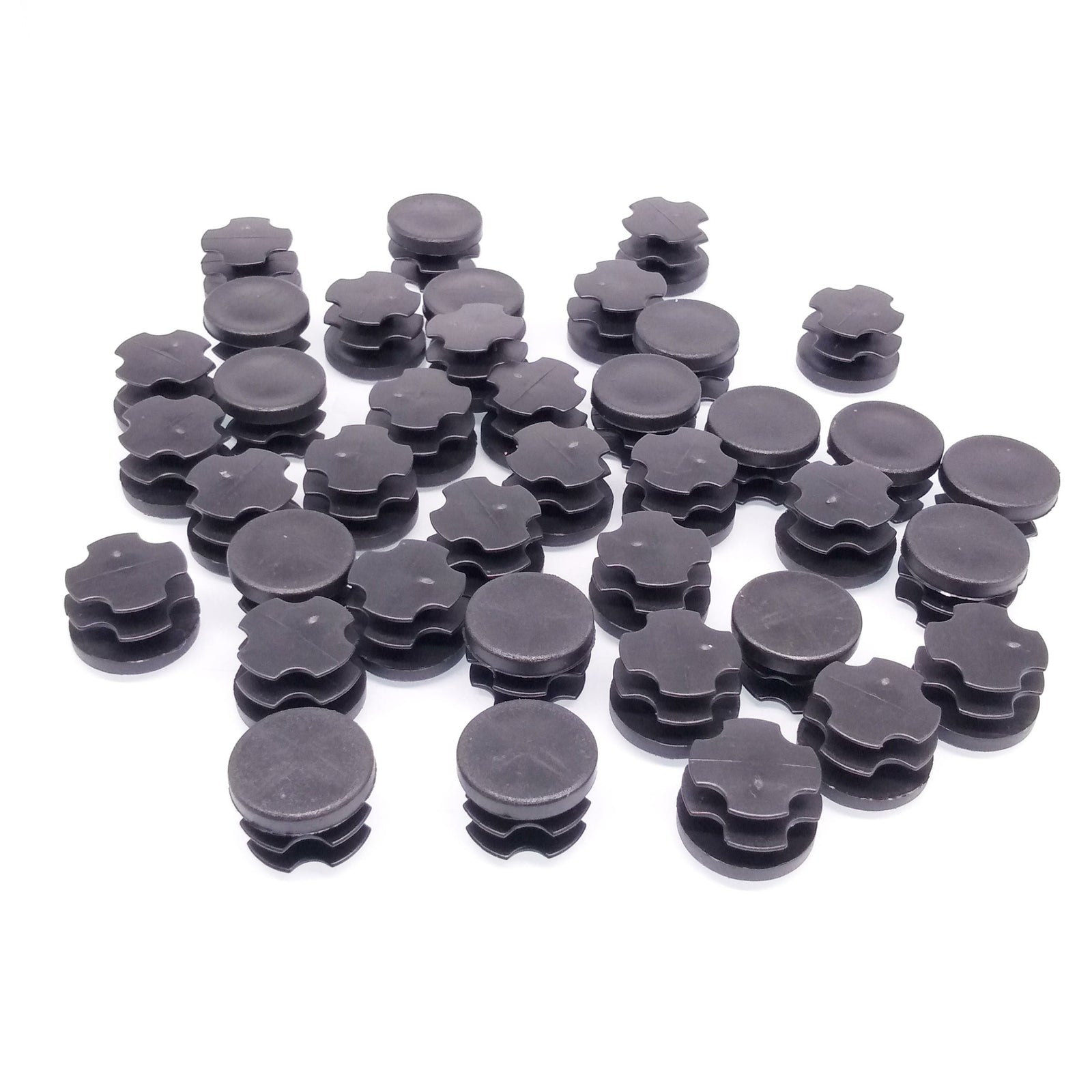 50pcs Round Plastic Black Blanking End Cap Caps Tube Pipe Inserts Plug Bung 19mm