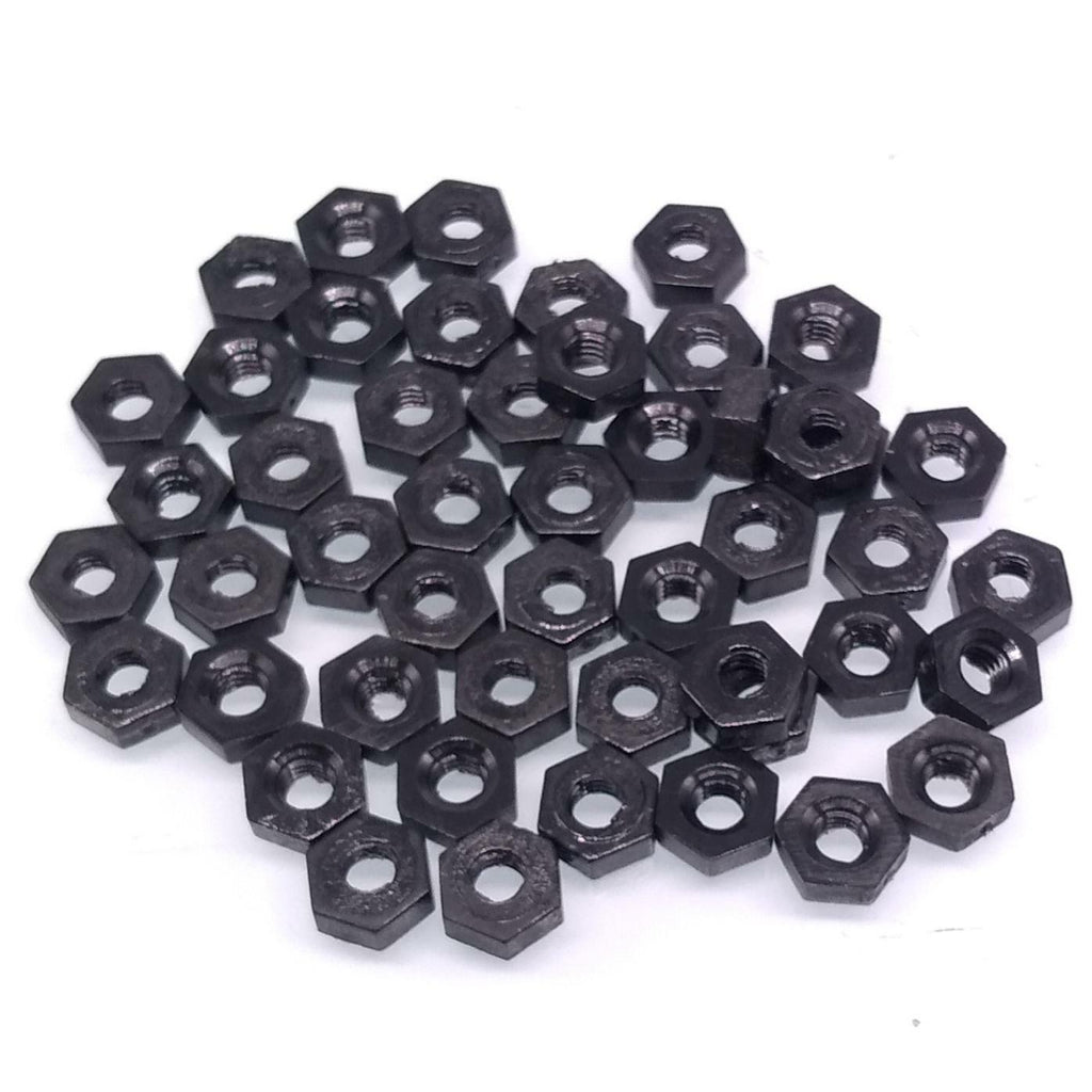 500pcs M2.5 Metric Thread Insert Screw Fastener Black Nylon Hex Nut