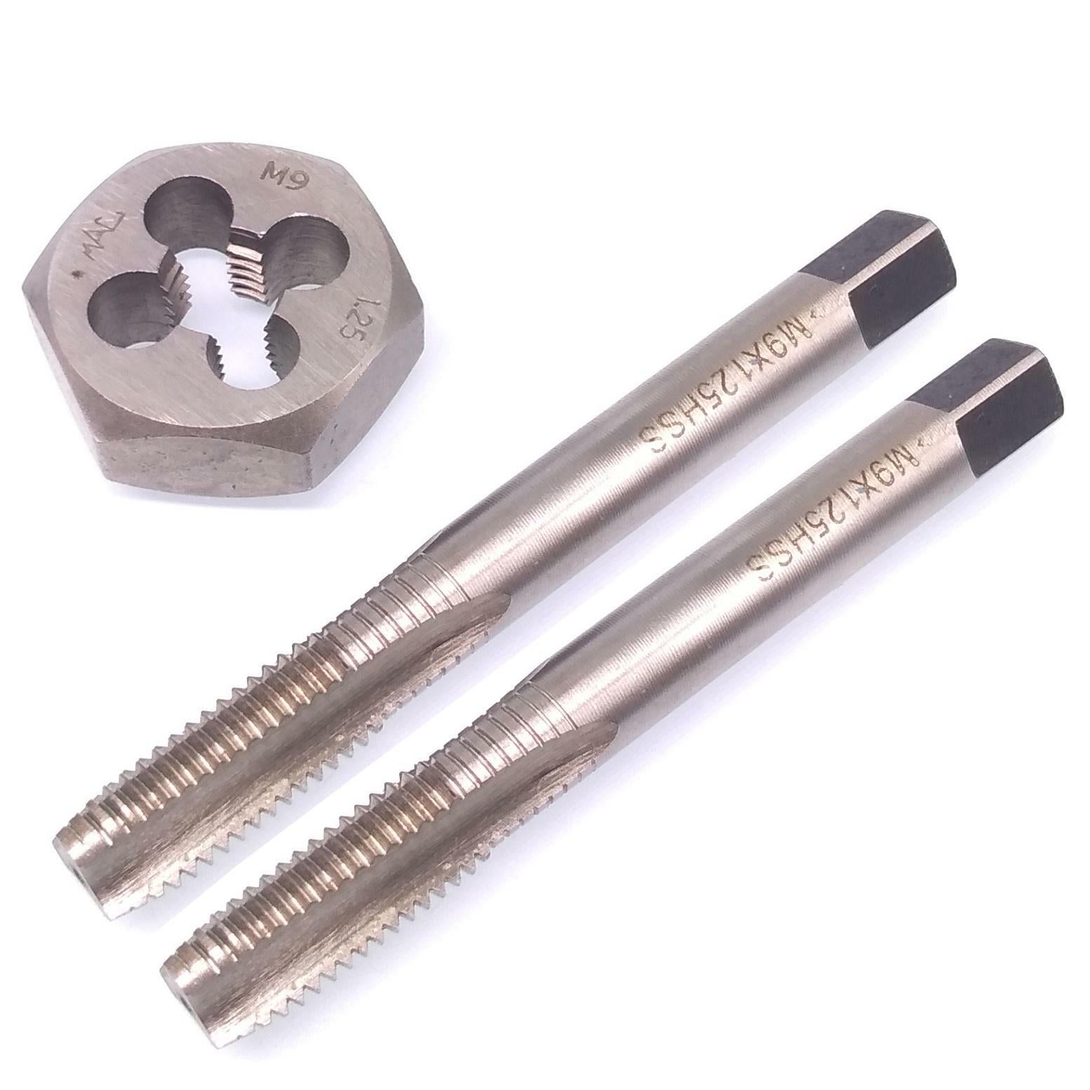 HSS M9 x 1.25mm Taper & Plug Tap & 9x1.25mm Hexagon Die Metric Thread Right Hand