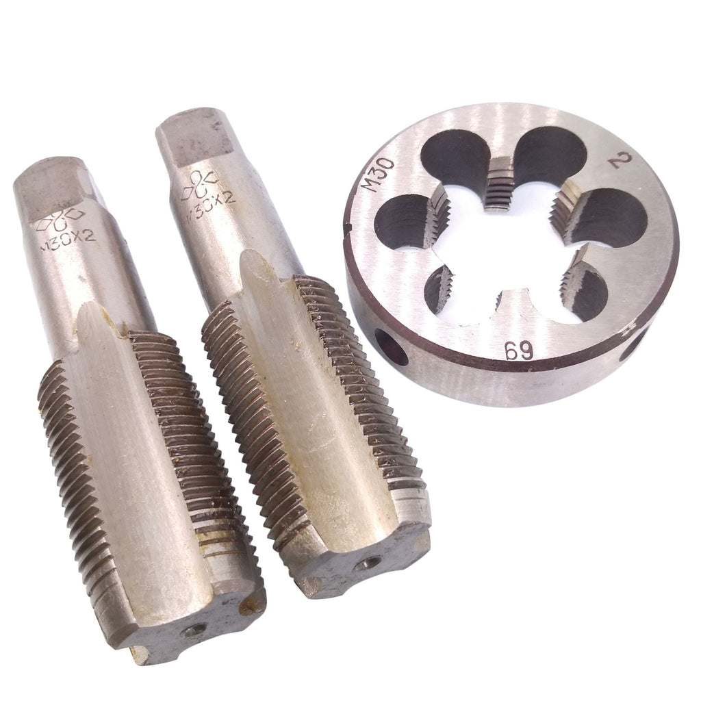 HSS M30 x 2mm Taper & Plug Tap & M30 x 2mm Die Metric Thread Right Hand