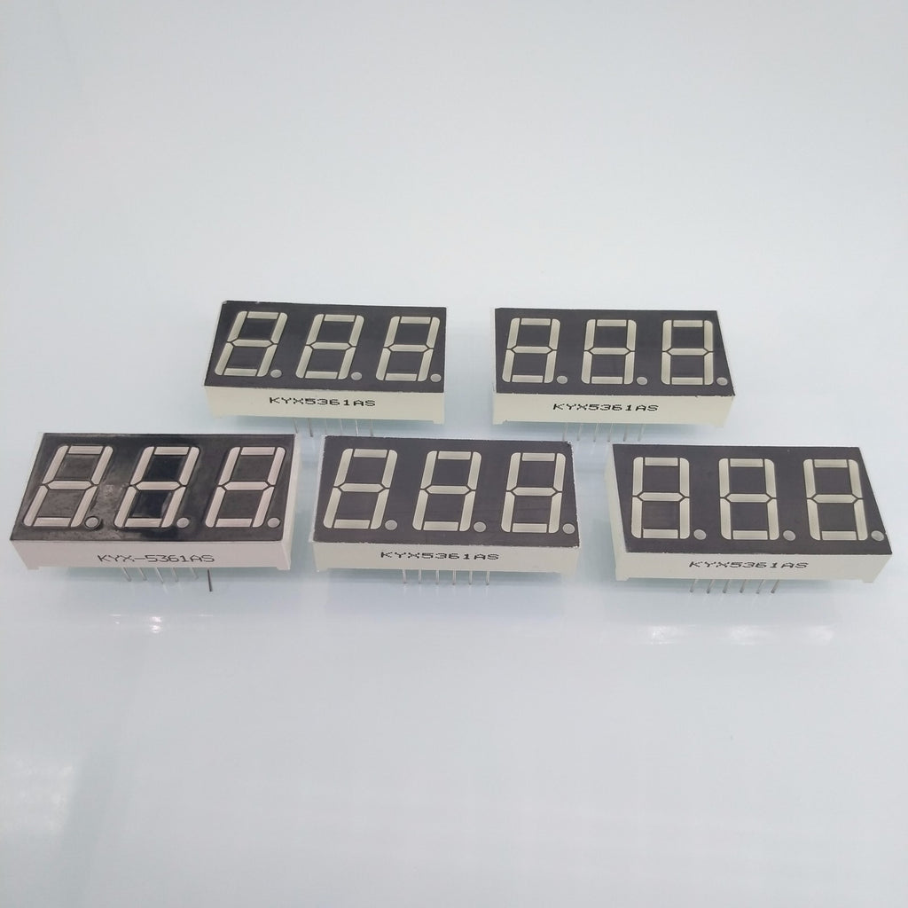 US Stock 5pcs 0.56 inch 3 Digit Red Led Display 7 Segment Common Cathode