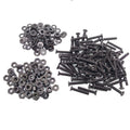 500pcs M2.5 x 12mm Flat Head Black Screws with Nuts Washers