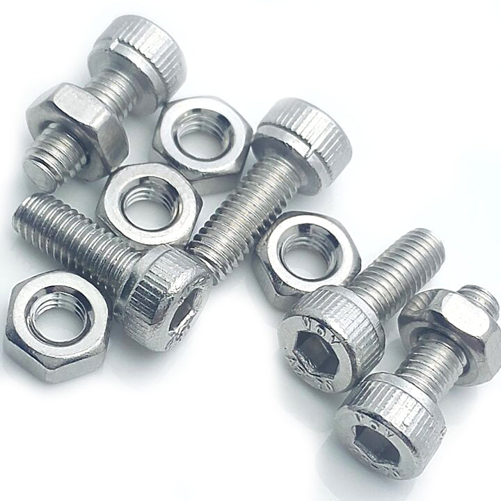 US Stock 50pc M3 x 8mm Hex Socket Screw Bolt Knurling DIN912 Stainless Steel Nut