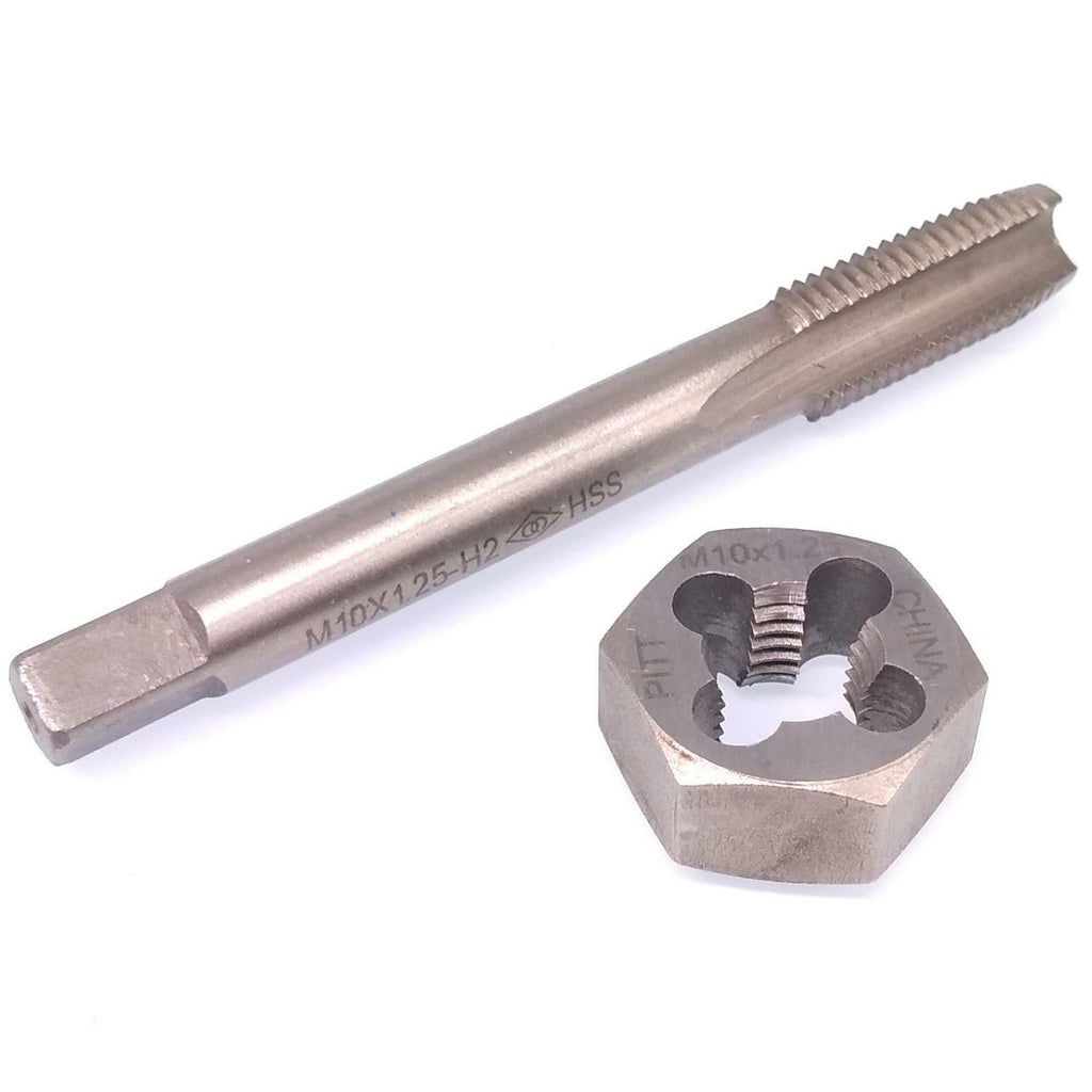 HSS M10 x 1.25mm Tap & M10 x 1.25mm Hexagon Die Metric Thread Right Hand Set