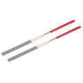 2pcs 3mm x 140mm Flat Diamond Needle File 150 Grit