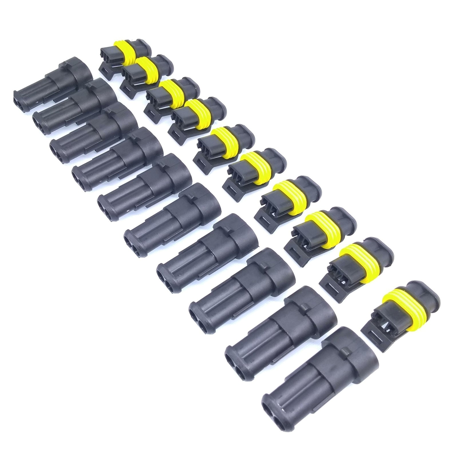US Stock 10 Sets 2 Pin Way Sealed Waterproof Electrical Wire Connector Plug Kit