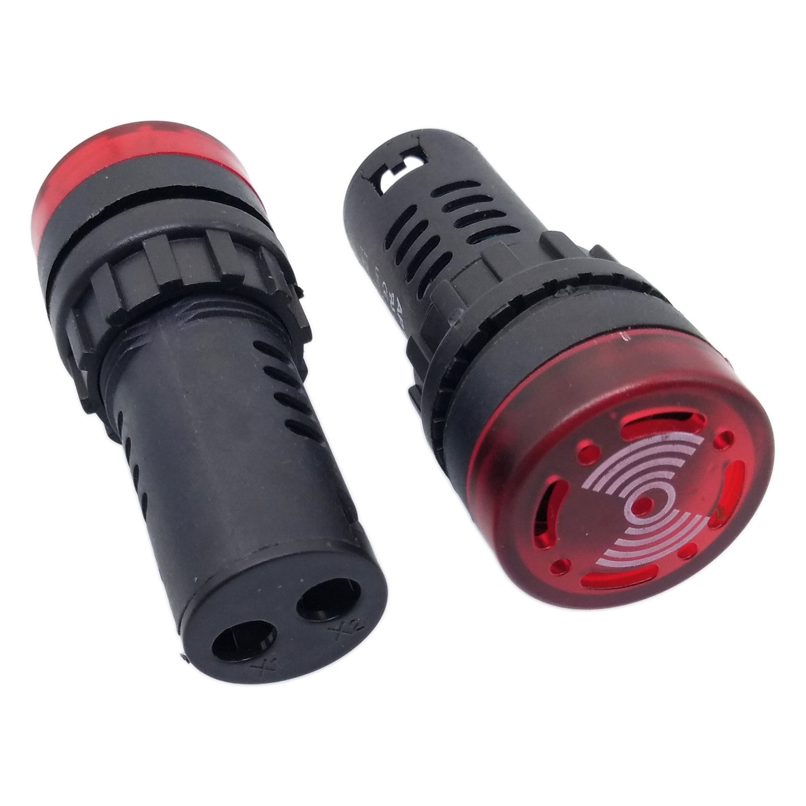 US Stock 2pcs AD16-22SM 110V Red LED Indicator Light Signal Flash Buzzer Beep