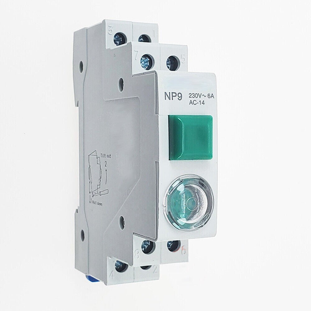 3pcs Din Rail Mounting Momentary Push Button Switch 2NO 1NC NP9