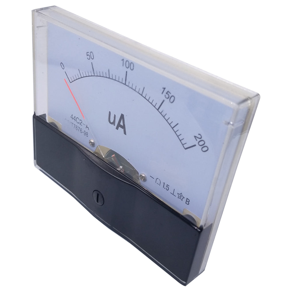 US Stock DC 200uA Class 1.5 Accuracy Analog Amperemeter Panel Meter Gauge 44C2