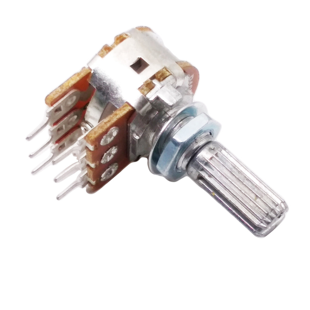 US Stock 10pcs 100K ohm B100K Dual Stereo Potentiometer Pots Shaft S 20mm 6Pin